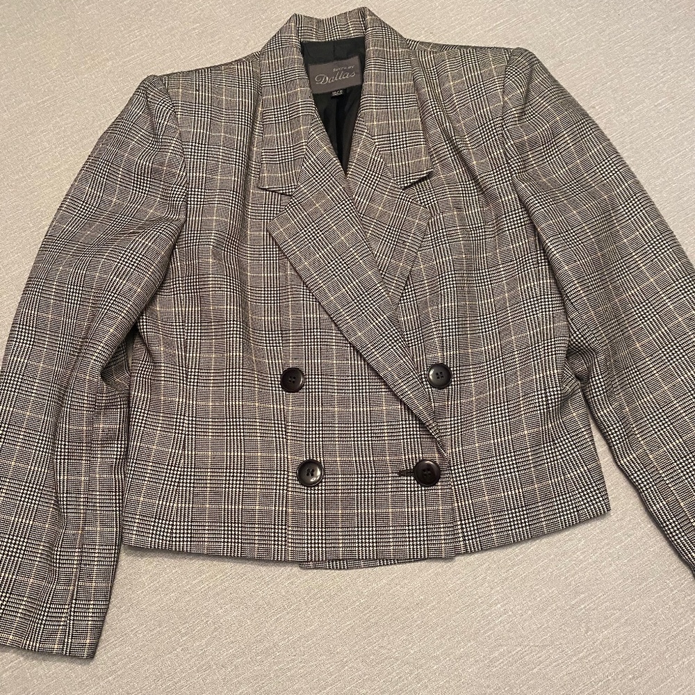 Vintage Black and White Plaid Suit